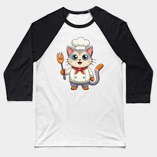 Cat Chef Baseball T-Shirt